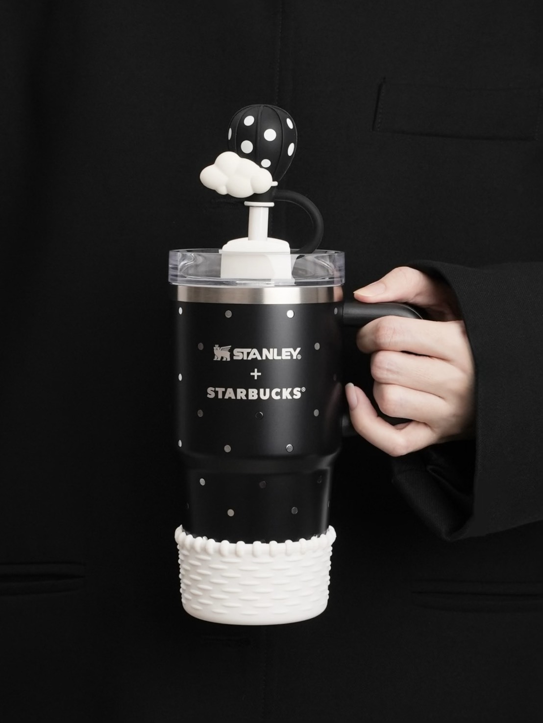 星巴克 STARBUCKS ×STANLEY 聯名款 波點系列 保溫杯 591ML 吸管杯 帶防塵套