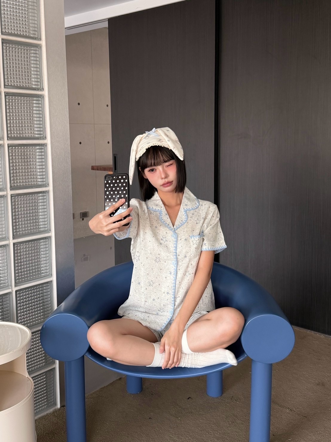 藍灰星星💫 二件套睡衣