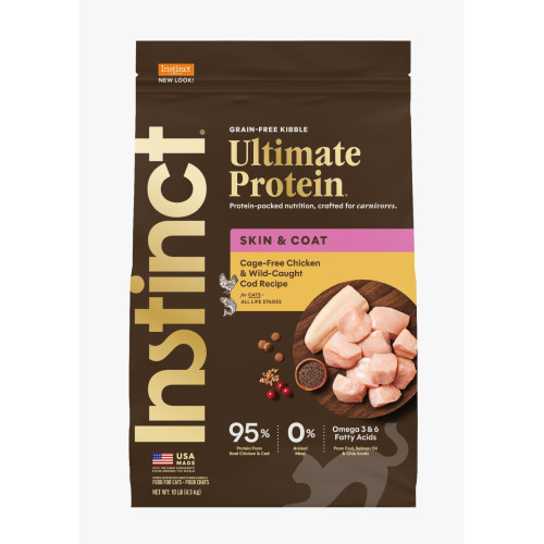 Instinct 本能 - 頂級蛋白質貓糧 - 雞肉+鱈魚 (護毛配方) Ultimate Protein® Chicken and COD (Skin & Coat) 10lb (大)