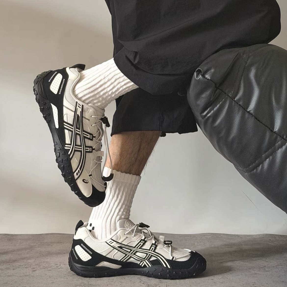 ASICS GEL-AMMG 米白黑 薄底 復古鞋 戶外機能 抽繩 男女同款 1203B274-300