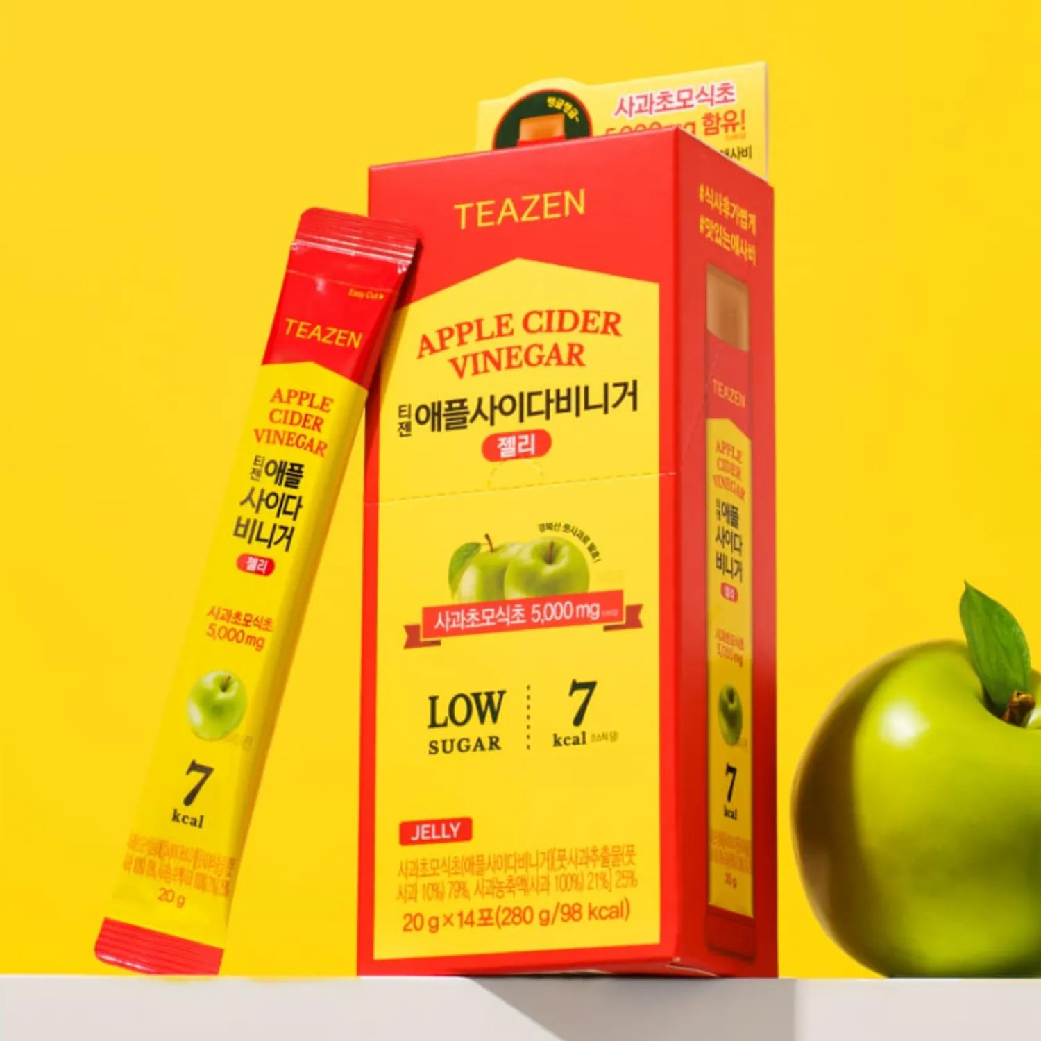 TEAZEN 蘋果醋 7卡飽腹控食燃脂啫喱 14條 |減慢消化|飽腹控食|減少熱量攝取