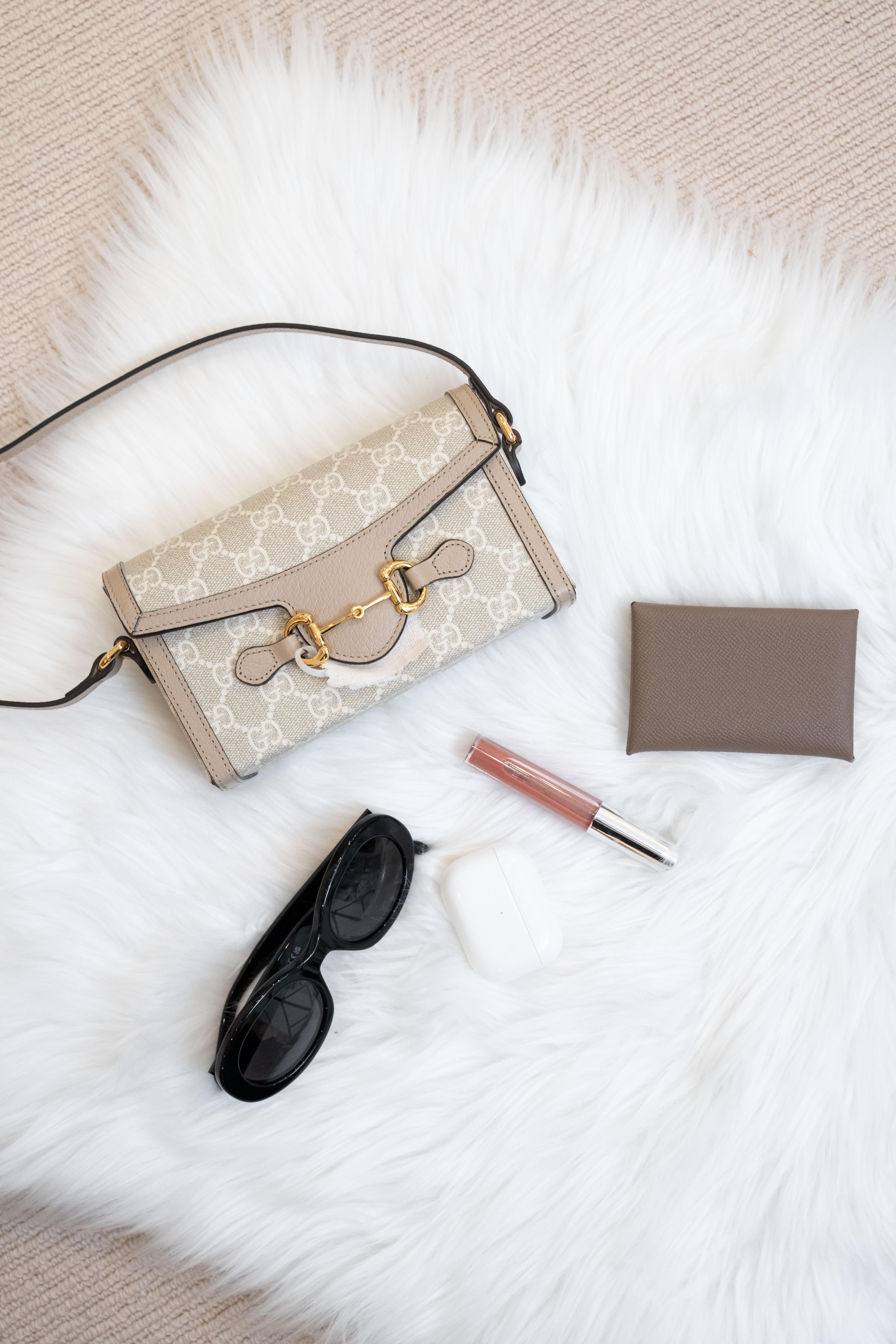 【99新】Gucci horsebit 1955 Mini Bag Beige 奶茶色迷你手機袋