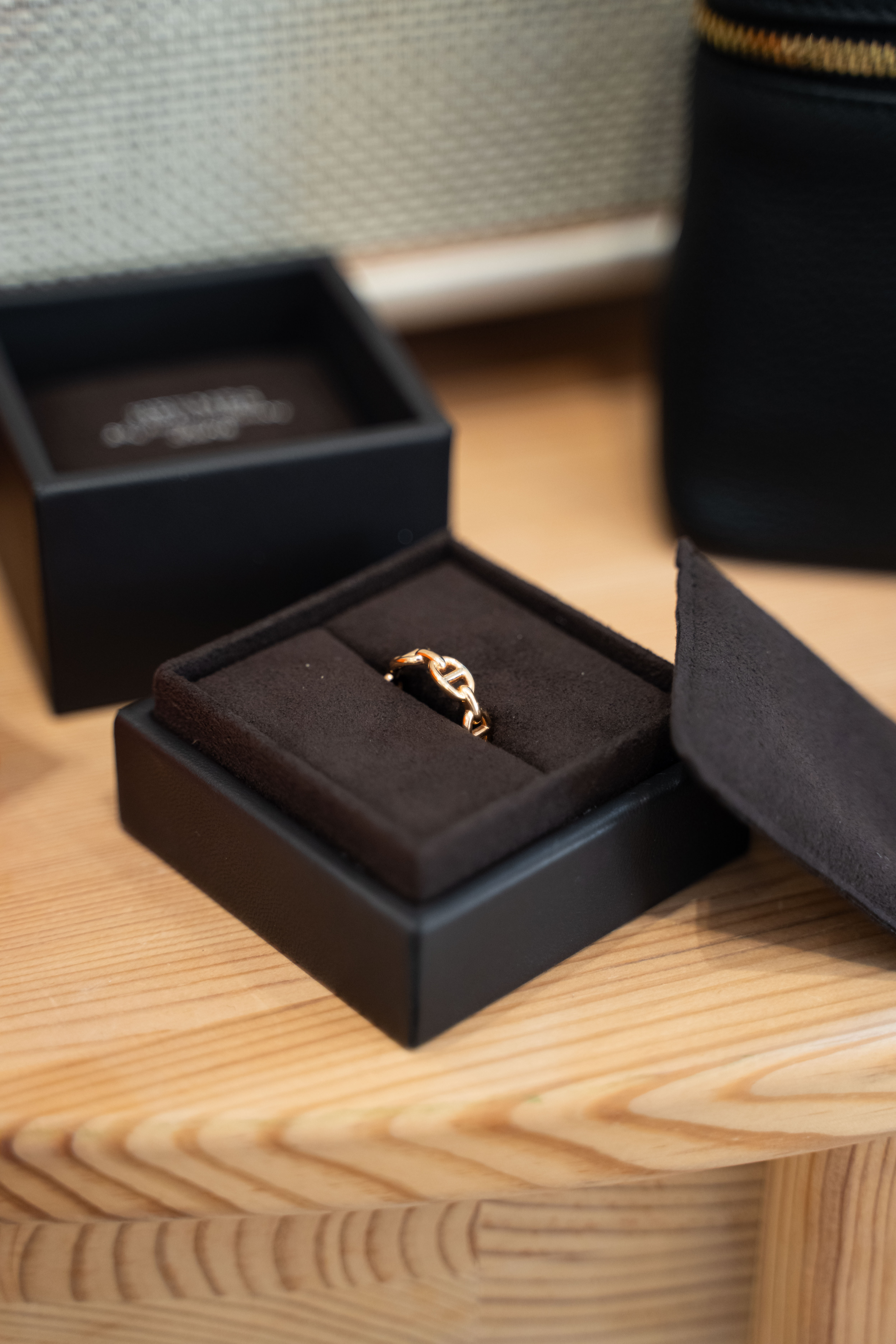 【99新】Hermes Chaine D'ancre Enchainee Rose Gold Ring 玫瑰金色戒指
