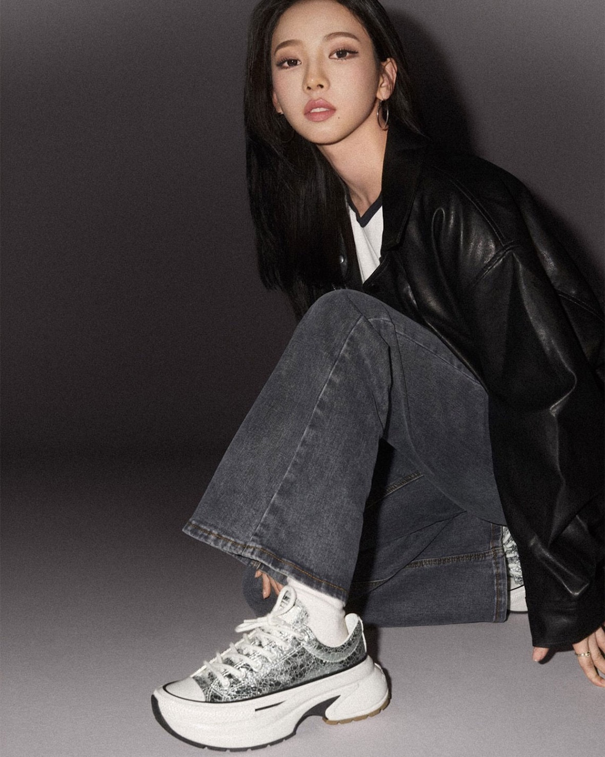 【Karina同款】CONVERSE RUN STAR CRUSH 小鯊魚 液態銀 厚底鞋 增高 劉知珉 A24282C