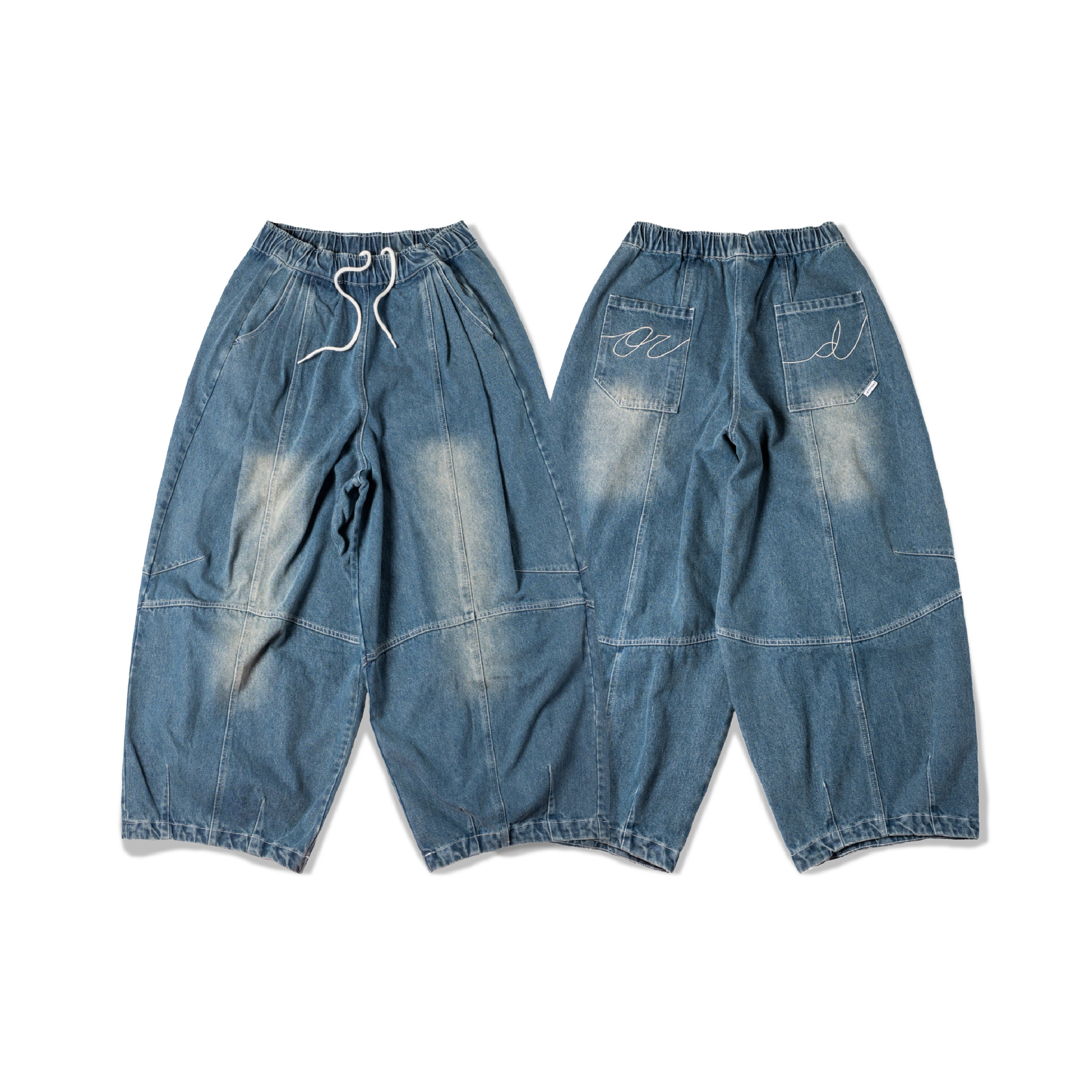 ORDINARY Denim Balloon Pants 水洗剪裁錐型燈籠褲