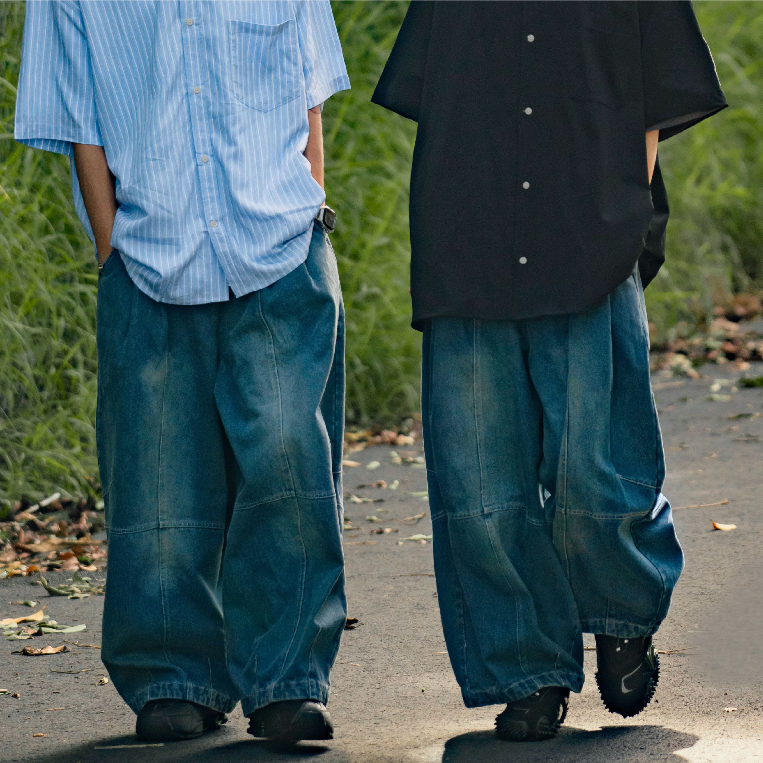 ORDINARY Denim Balloon Pants 水洗剪裁錐型燈籠褲