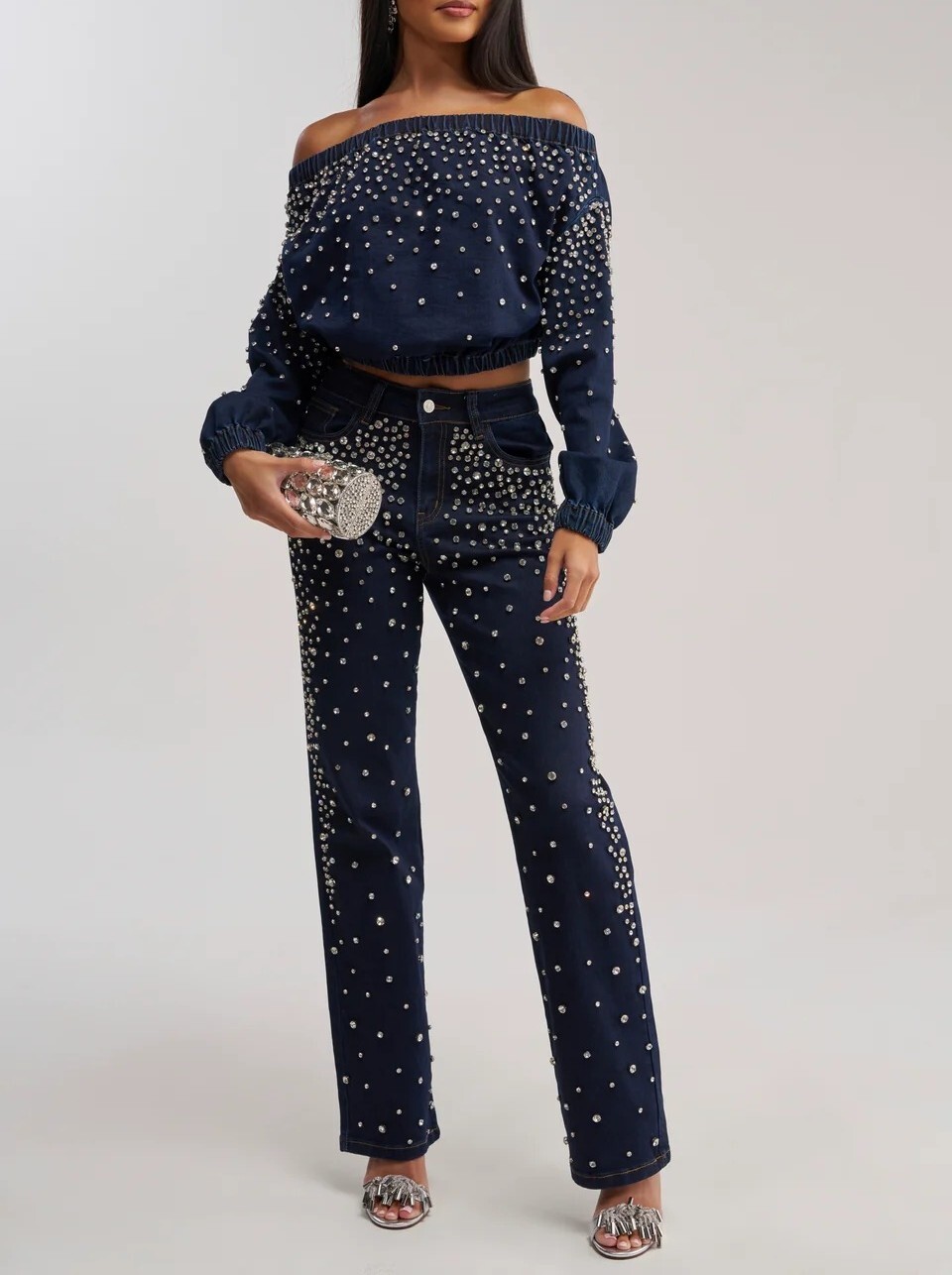 Glam Denim鑽飾深藍牛仔褲