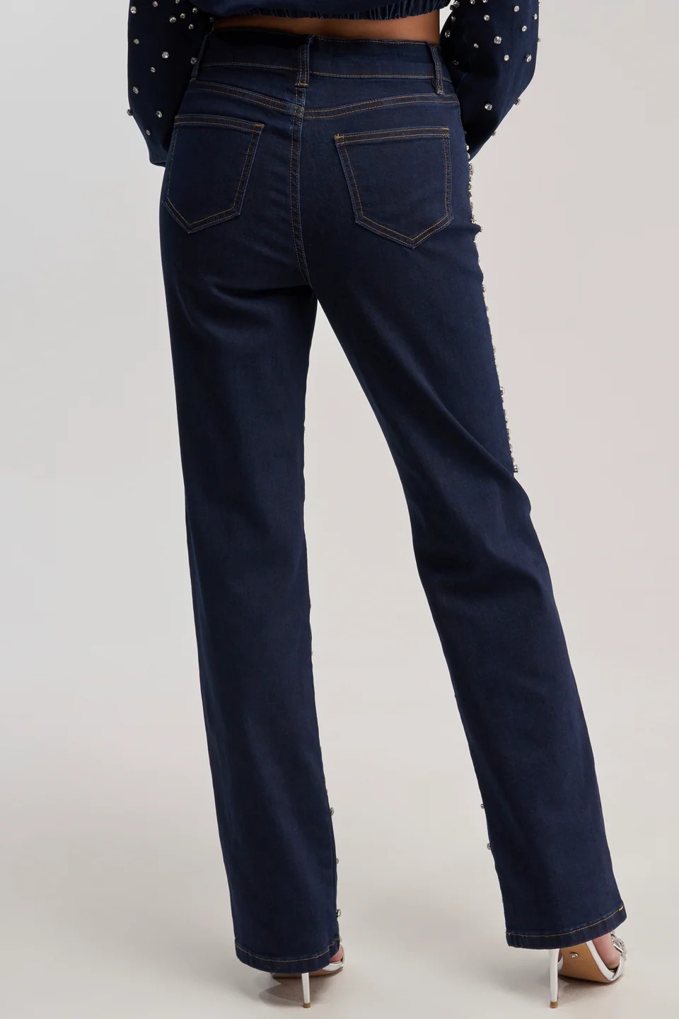 Glam Denim鑽飾深藍牛仔褲