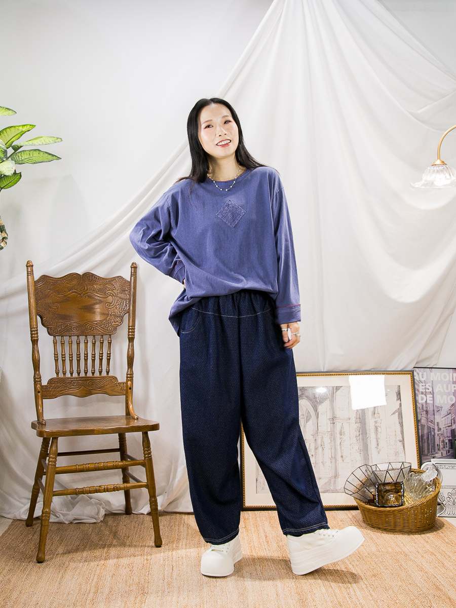 胸位菱格LACE網布．COTTON料TOP
