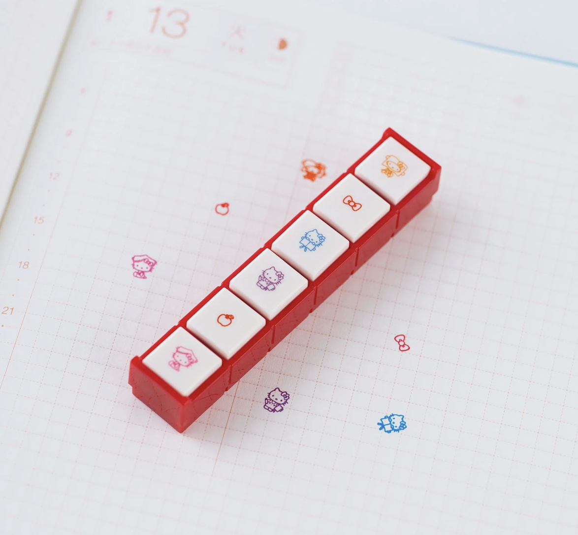 HELLO KITTY聯名 按鍵式連續印章｜日本Hobonichi ほぼ日手帳