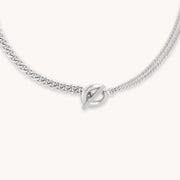 英國代購- ASTRID & MIYU Duo T-Bar Necklace in Silver