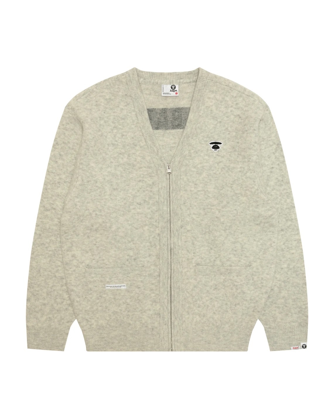 AAPE 𝐁𝐘 *𝐀 𝐁𝐀𝐓𝐇𝐈𝐍𝐆 𝐀𝐏𝐄 KNIT CARDIGAN 字母 提花 拉鍊 針織衫 AAPKNMB384XXR 384