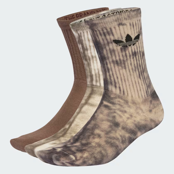 Adidas 愛迪達 Tie Dye Cr S 3p KD0974 中筒襪 三雙入 舒適 紮染 大地棕