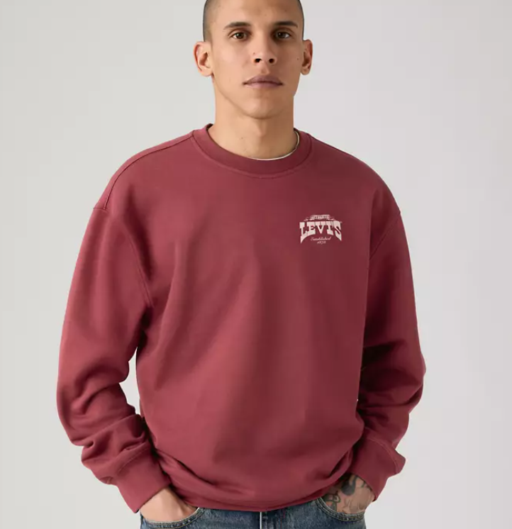 【預購】LEVIS N092552 男裝休閒衛衣 (酒紅色)