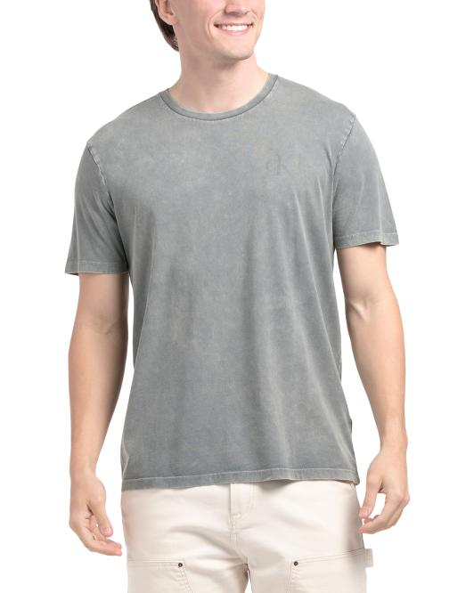 【預購】CALVIN KLEIN N092501 水洗短袖上衣 (灰色)