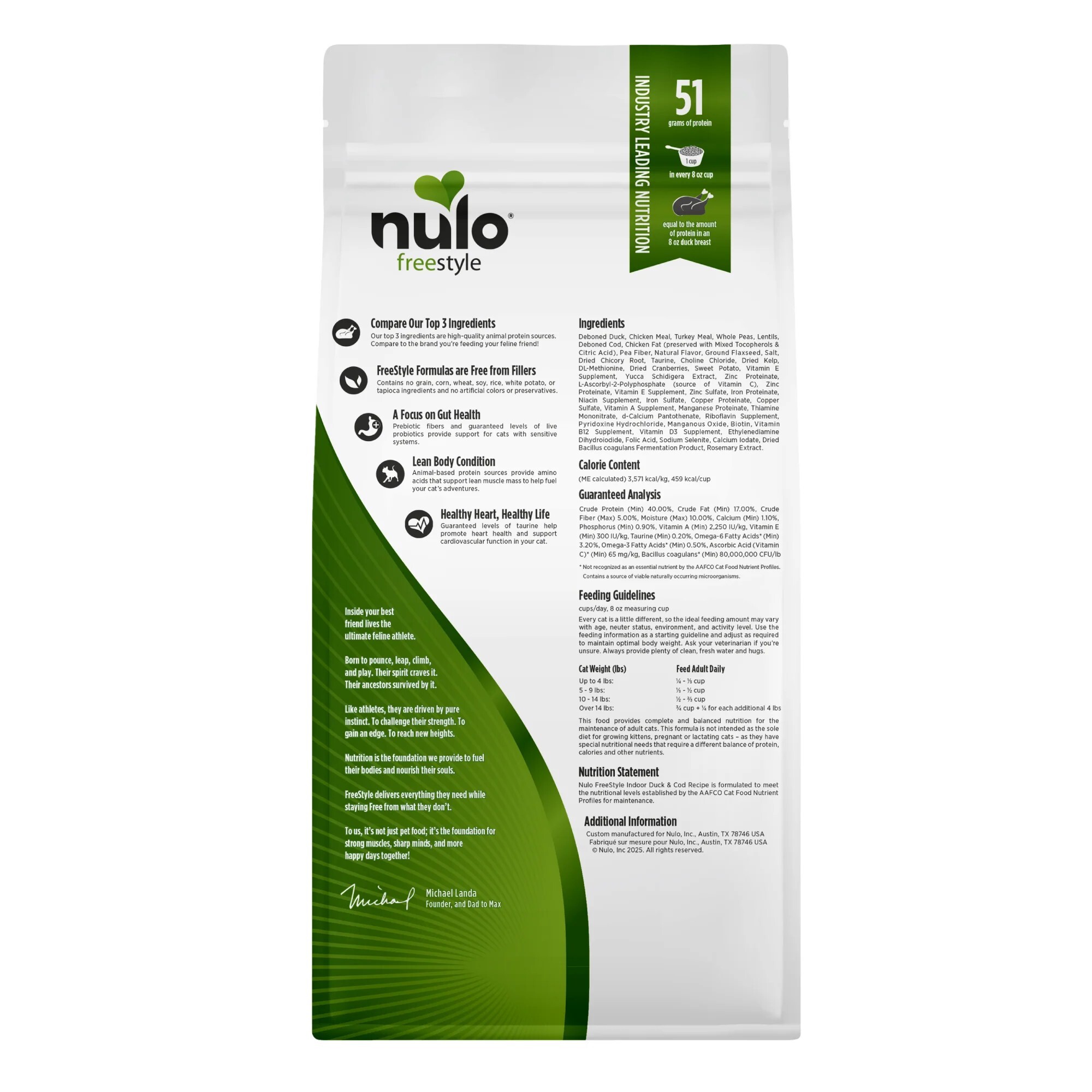 Nulo Freestyle系列 全貓糧 無穀物室內貓鴨肉+扁豆 12lb