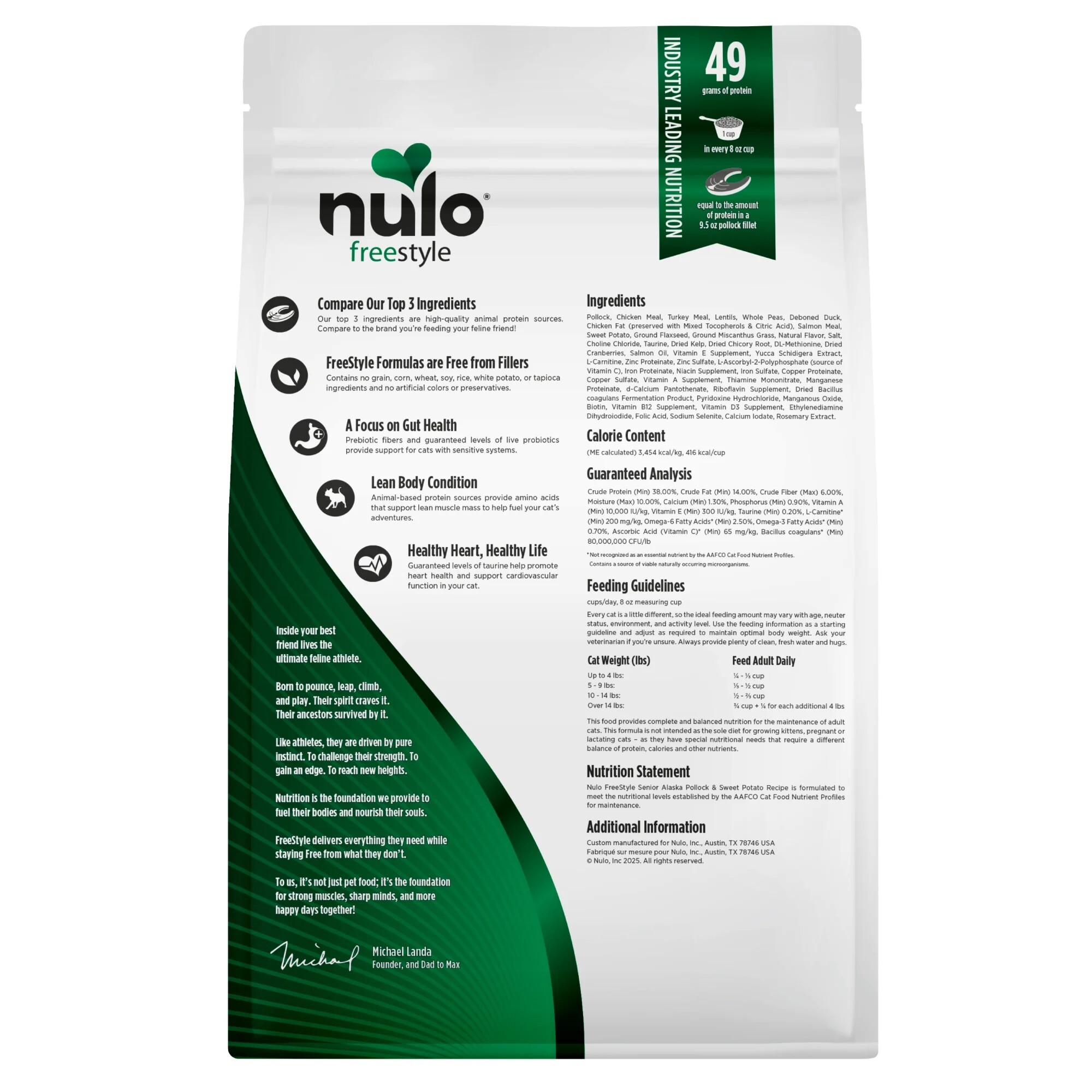 Nulo Freestyle系列 無穀物高齡貓糧鱈魚+鴨 5lb