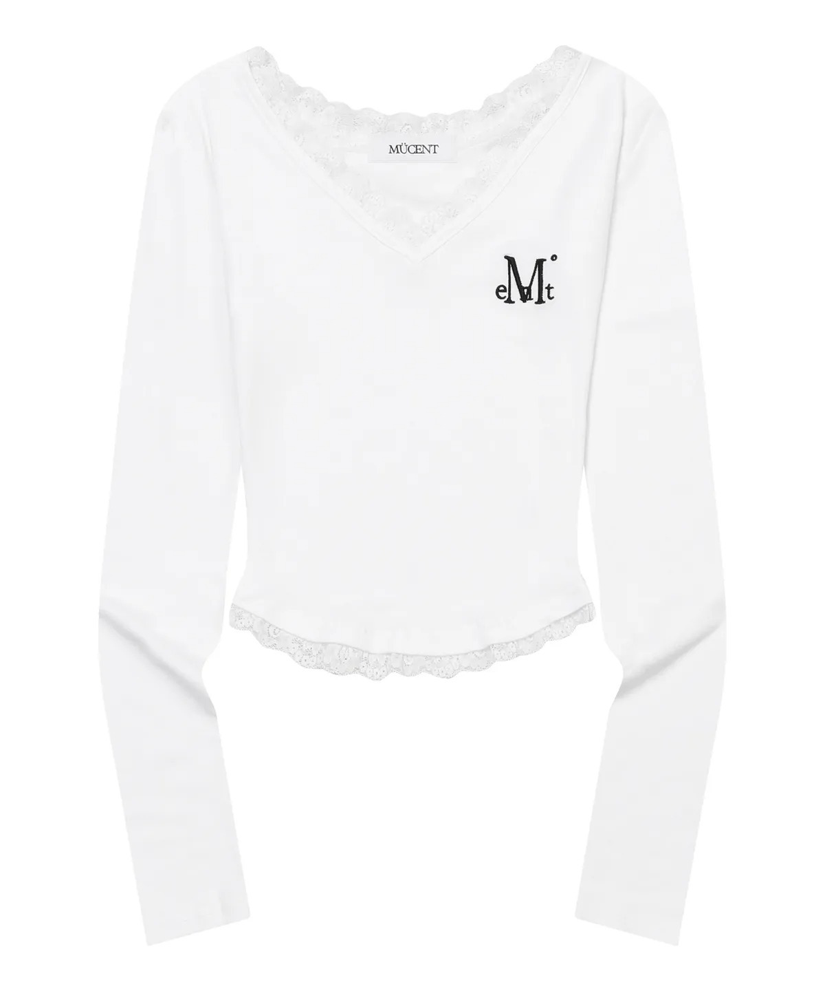 MUCENT SUNNIOR LACE V-NECK LONG SLEEVE T