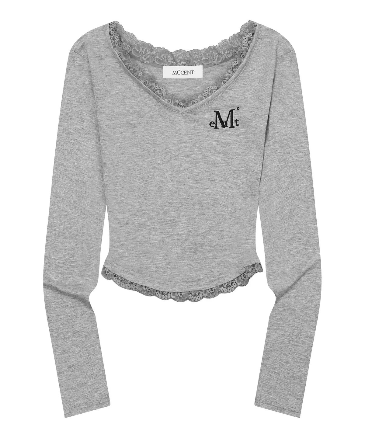 MUCENT SUNNIOR LACE V-NECK LONG SLEEVE T