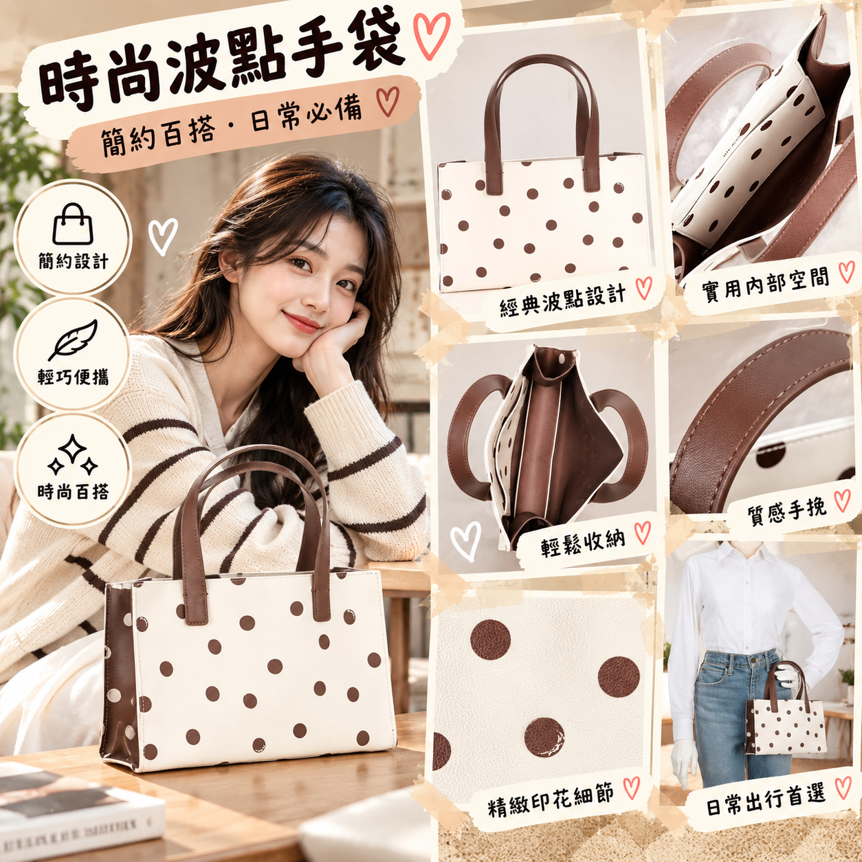 【預購】TED BAKER N092510 Suricon 波點托特包