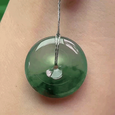 91435 翡翠冰種飄花平安扣 (18.7mm直徑)