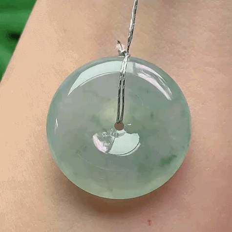 91436 翡翠冰種飄花平安扣 (23mm直徑)