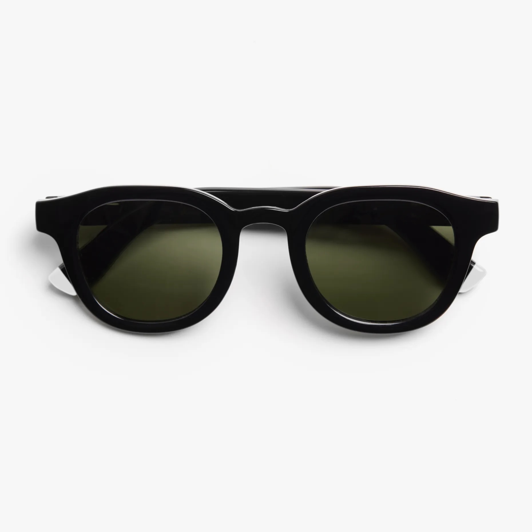 BARNER | Andy - Black Noir Glossy Sunglasses (Green Lens)