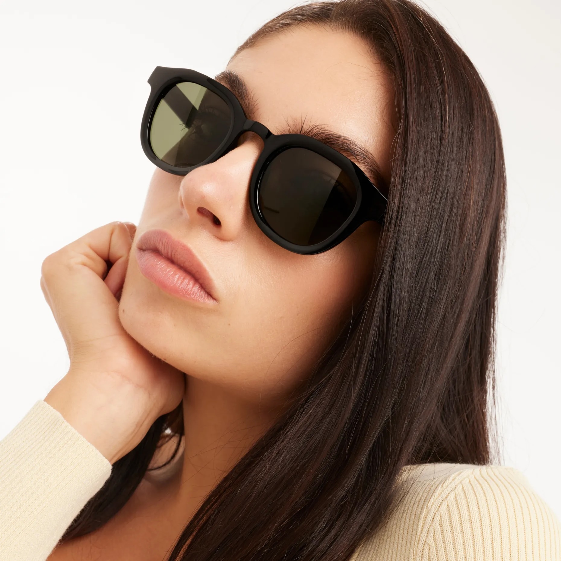BARNER | Andy - Black Noir Glossy Sunglasses (Green Lens)