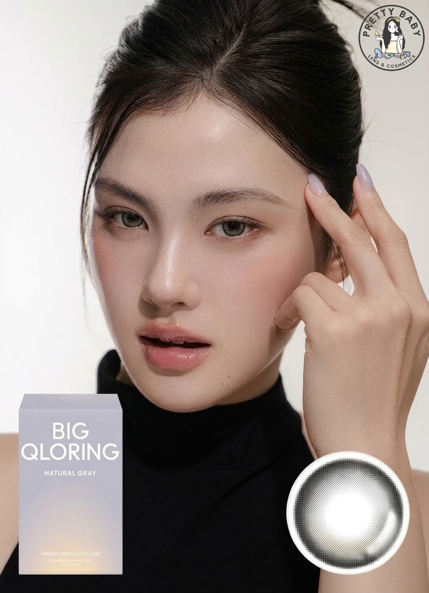 [13.8mm 加大版] Lensme Akma Month Big Qloring Natural Gray｜月拋彩妝隱形眼鏡｜每盒2片
