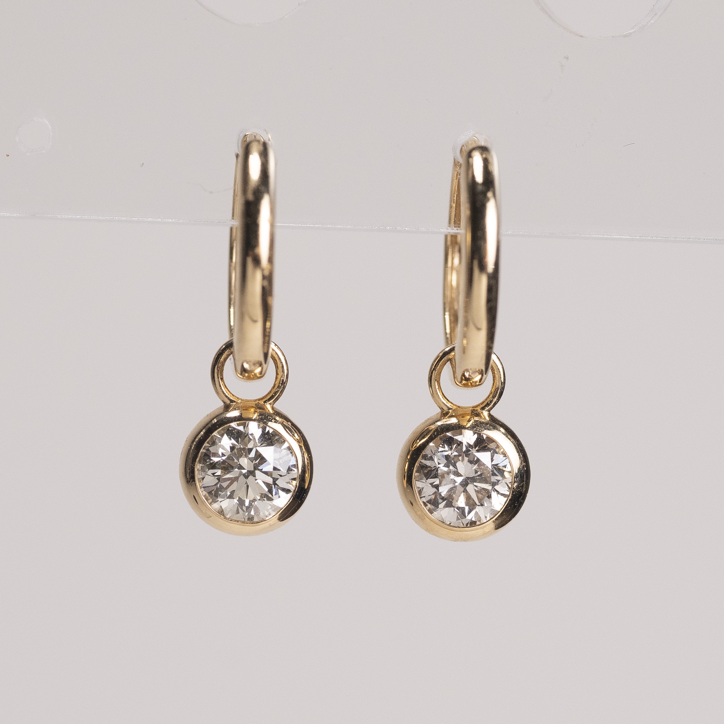 18K 0.80ct Bubble Diamond Hoop Earrings