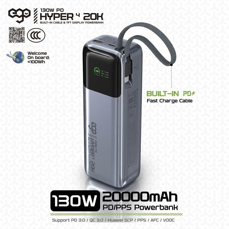 EGO Hyper4 20K 130W 20000mAh 移動電源 (CCC+QR Code)