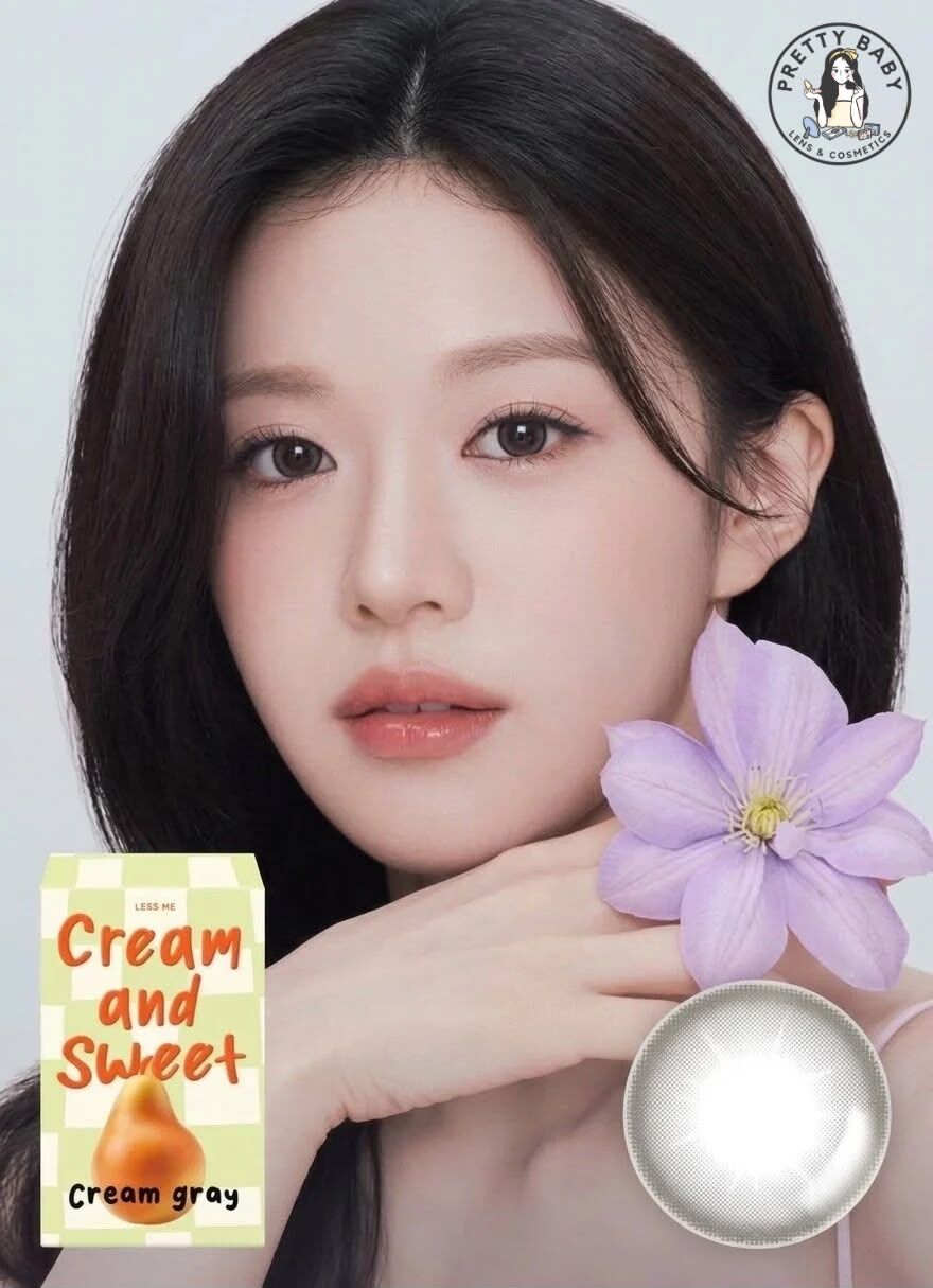 [13.4mm ] Lensme Month Cream and Sweet Cream Gray｜月拋彩妝隱形眼鏡｜每盒2片