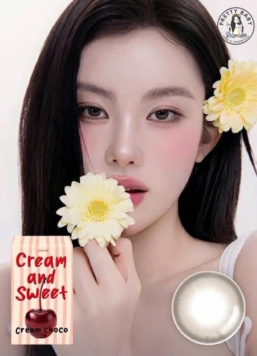 [13.4mm ] Lensme Month Cream and Sweet Cream choco ｜月拋彩妝隱形眼鏡｜每盒2片