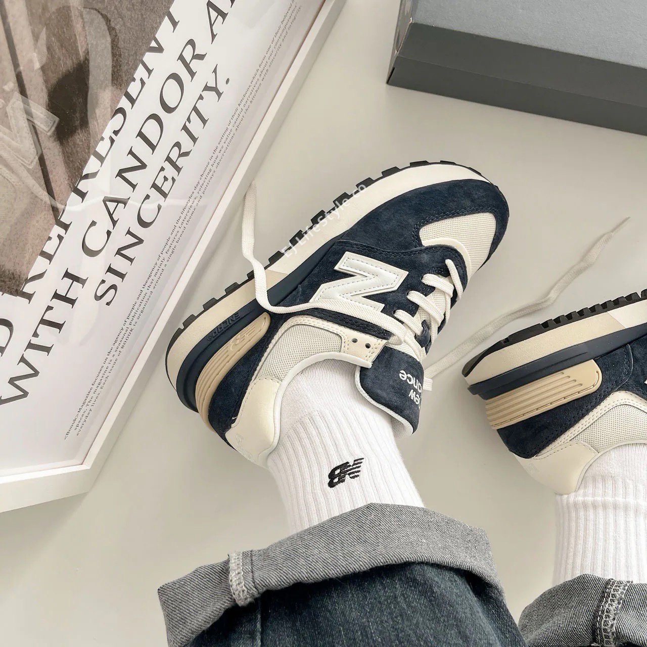 NEW BALANCE 574 LEGACY NB 深藍 海軍藍 奶茶色 復古 IU同款 李知恩 男女鞋 U574LGRN / 調貨