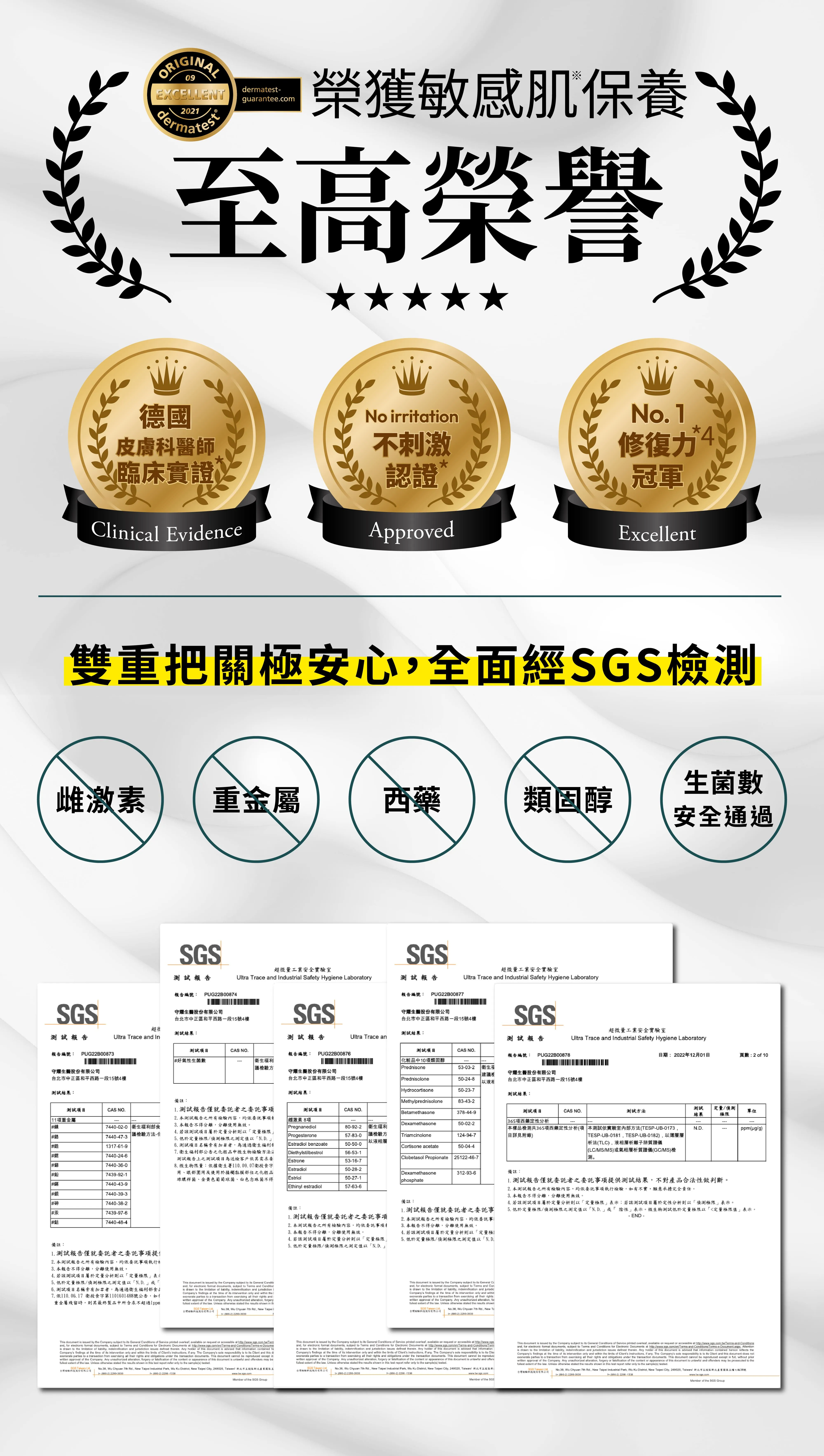 Z研敏感肌保養獲德國醫師認證、SGS檢測，不具刺激性修復力