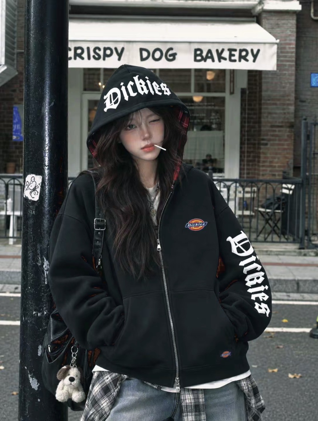 Dickies 美式 復古 歌德字 格紋 連帽外套 3色