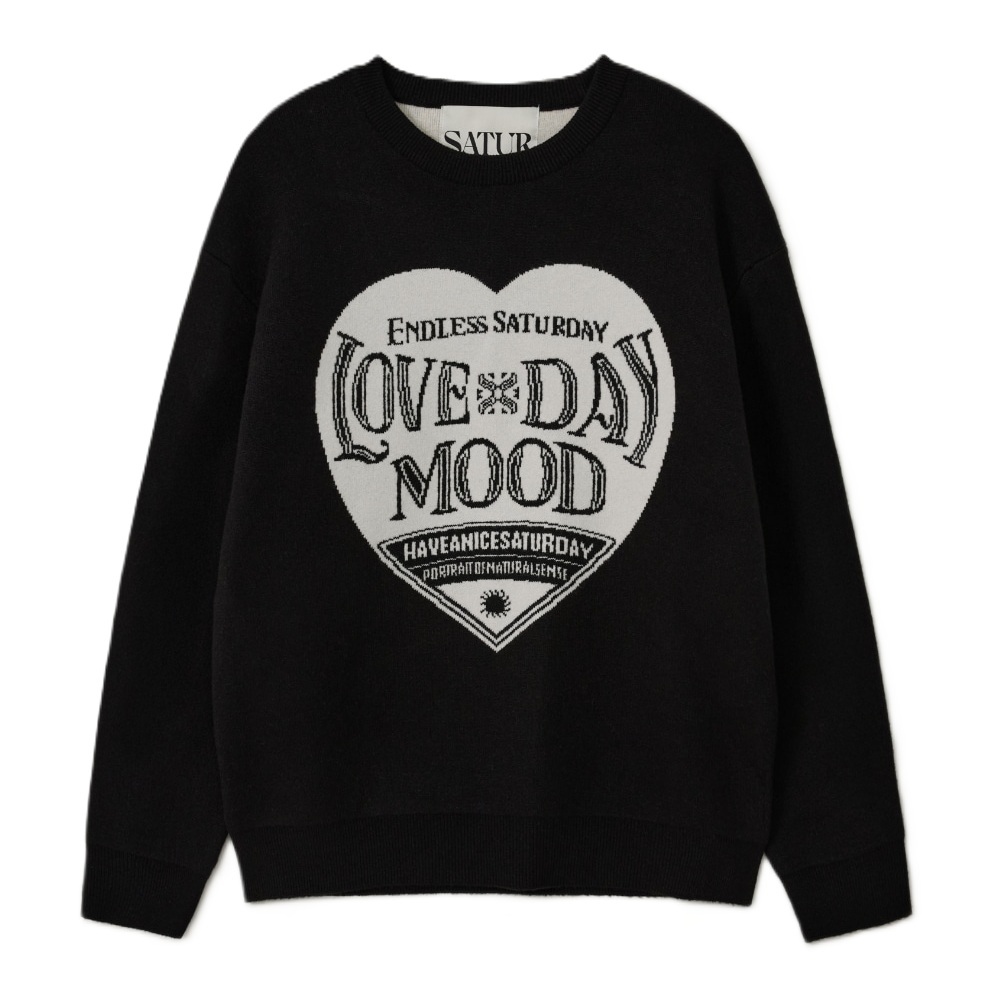 【6】SATUR Saturday Tetro Mood Pullover Knit - 黑色