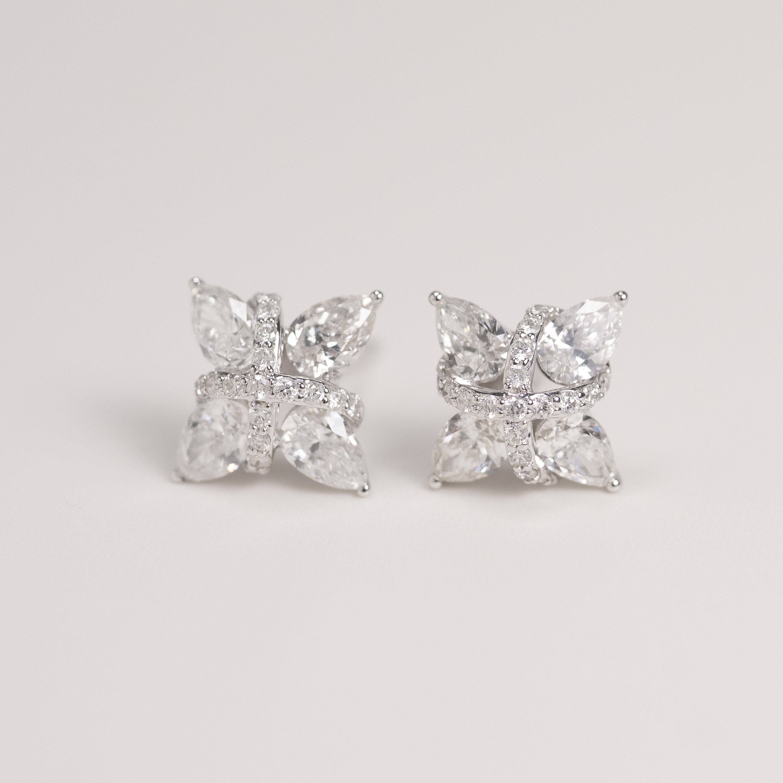 18K Pave Diamond Butterfly Diamond Earrings