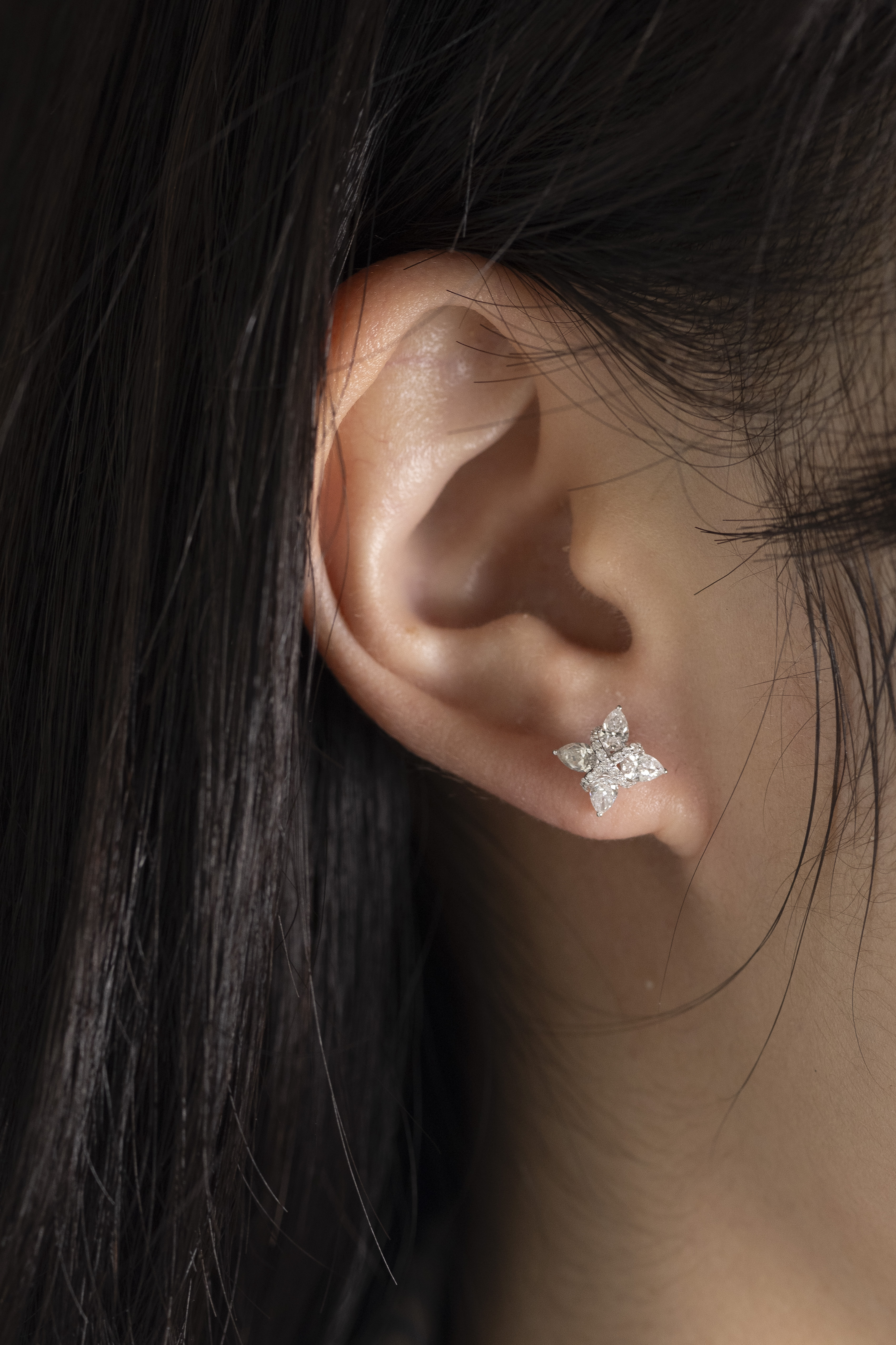 18K Pave Diamond Butterfly Diamond Earrings