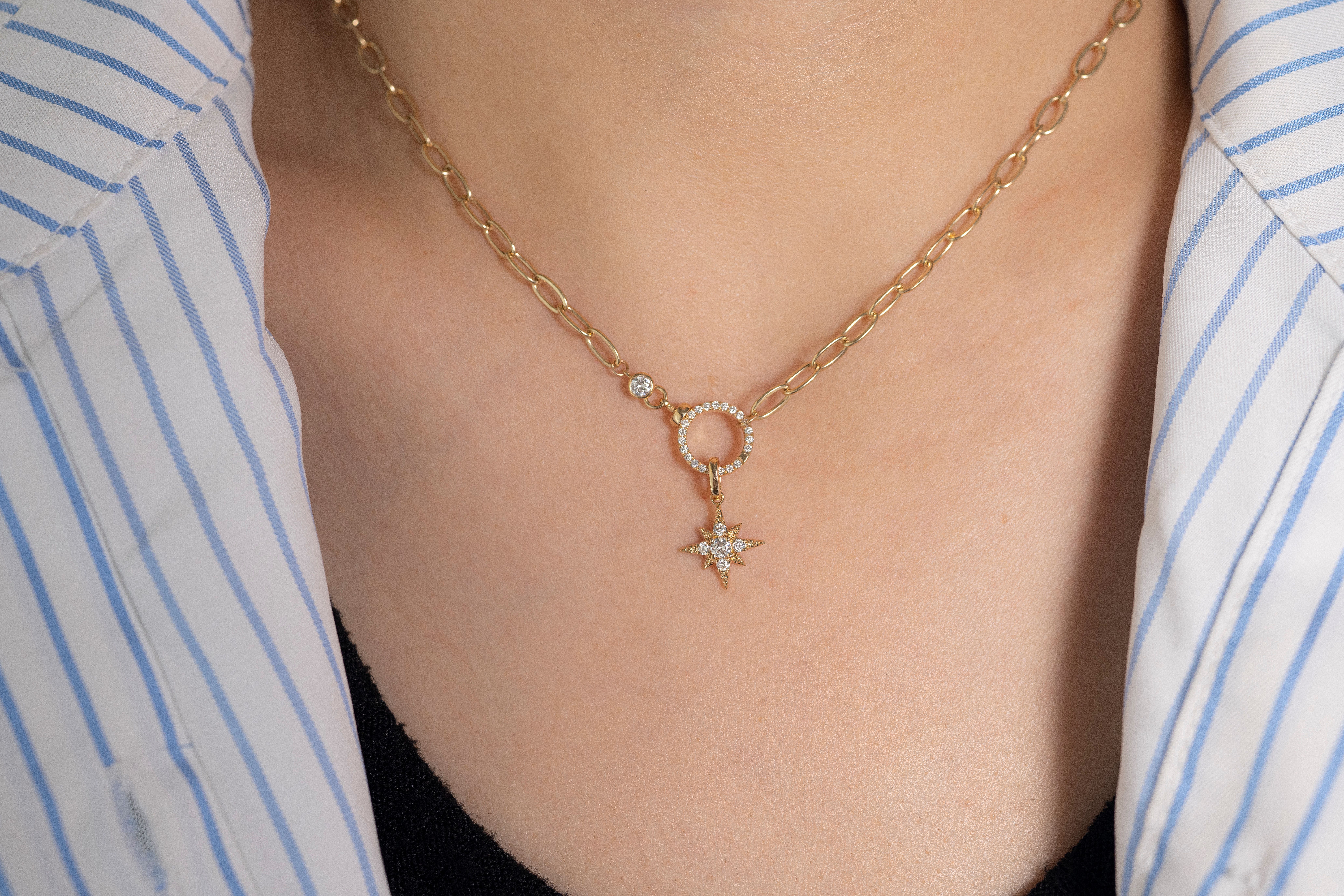 18K Eight- Point Star Diamond Pendant