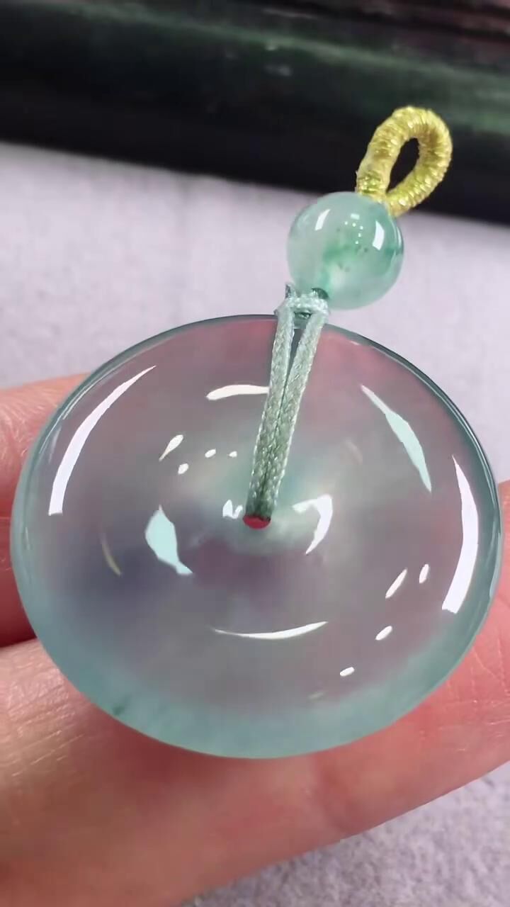 翡翠平安扣 (26mm直徑),天然翡翠A玉, 緬甸玉, Jade, Jadeite