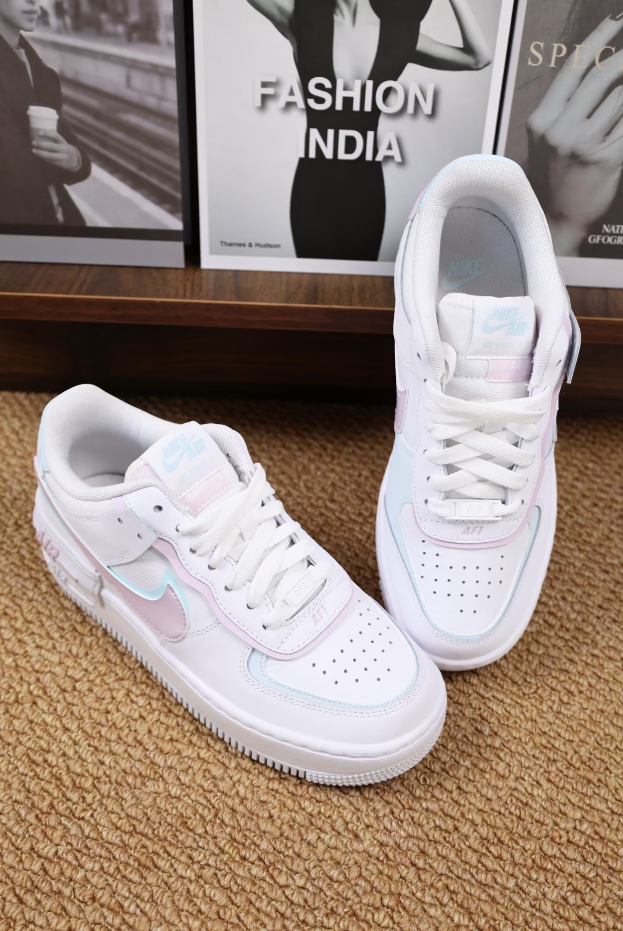 【預訂】 NIKE AIR FORCE 1 SHADOW 白淡粉藍-WOMEN