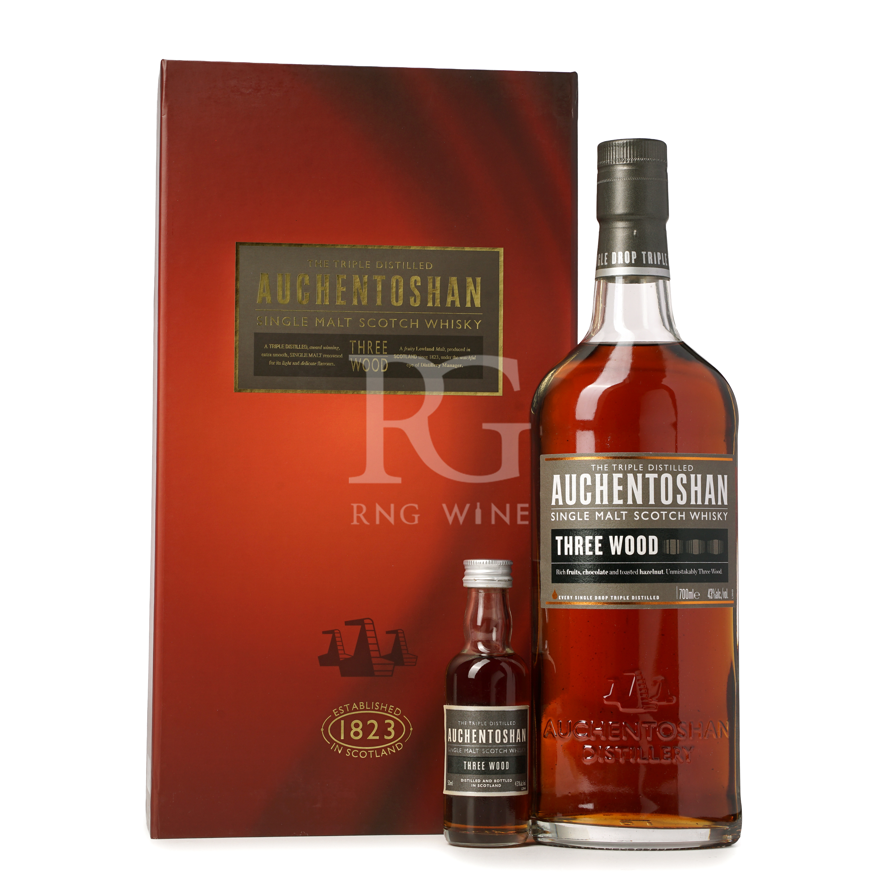 Auchentoshan Three Wood Single Malt Old Bottled (Gift Set)