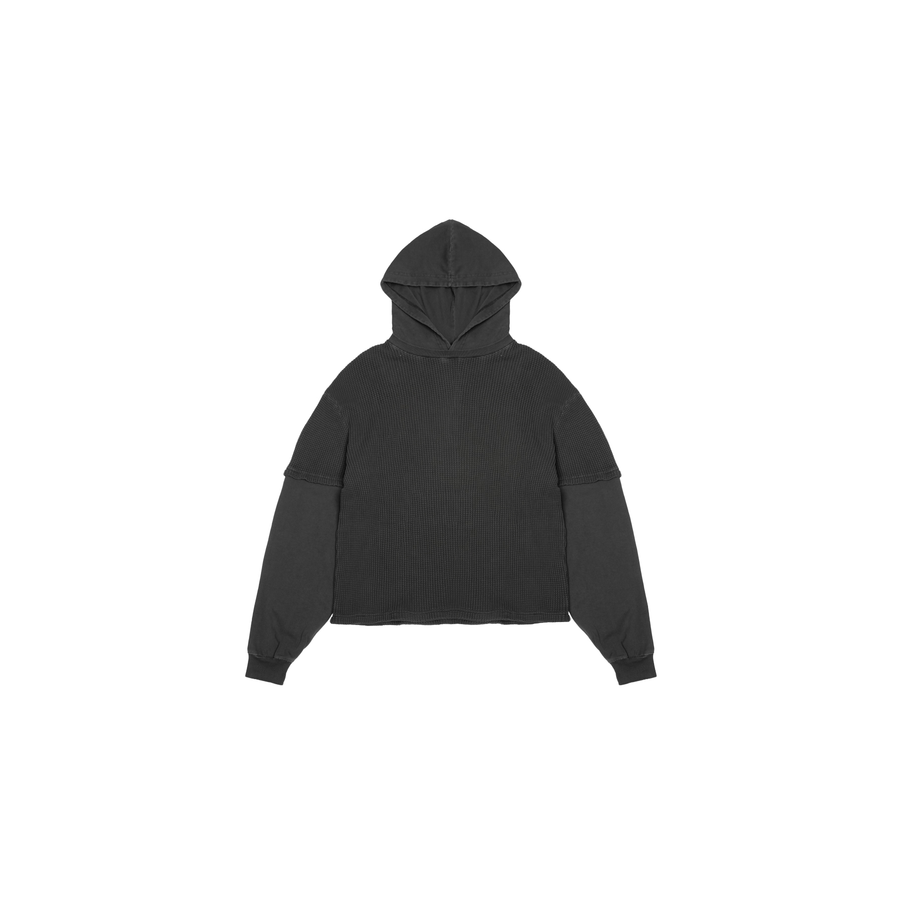 SIMON MADE HL-2603 MIST LAYER 華夫格 輕量 拼接 帽T