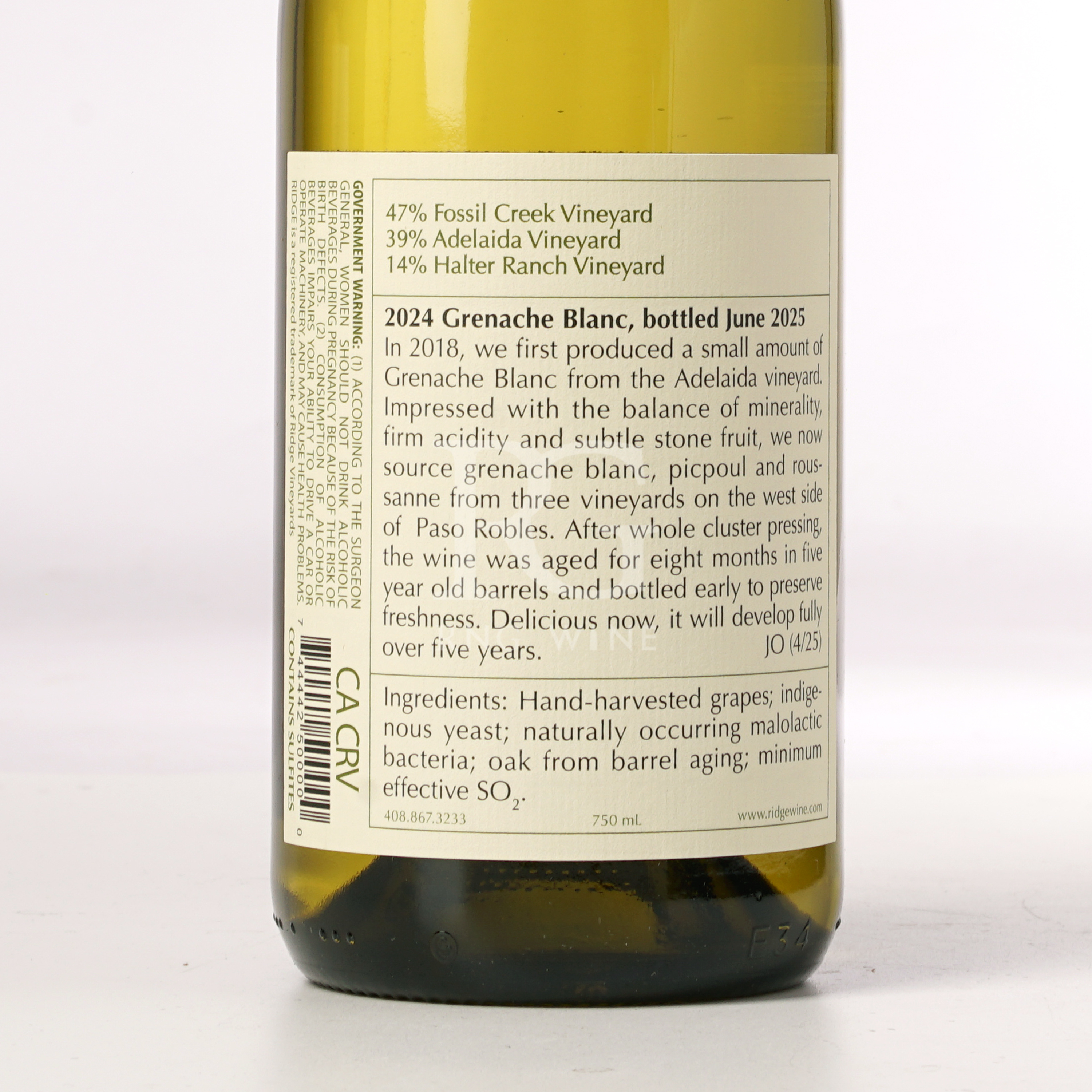 Ridge Grenache Blanc 2024 (RP92)
