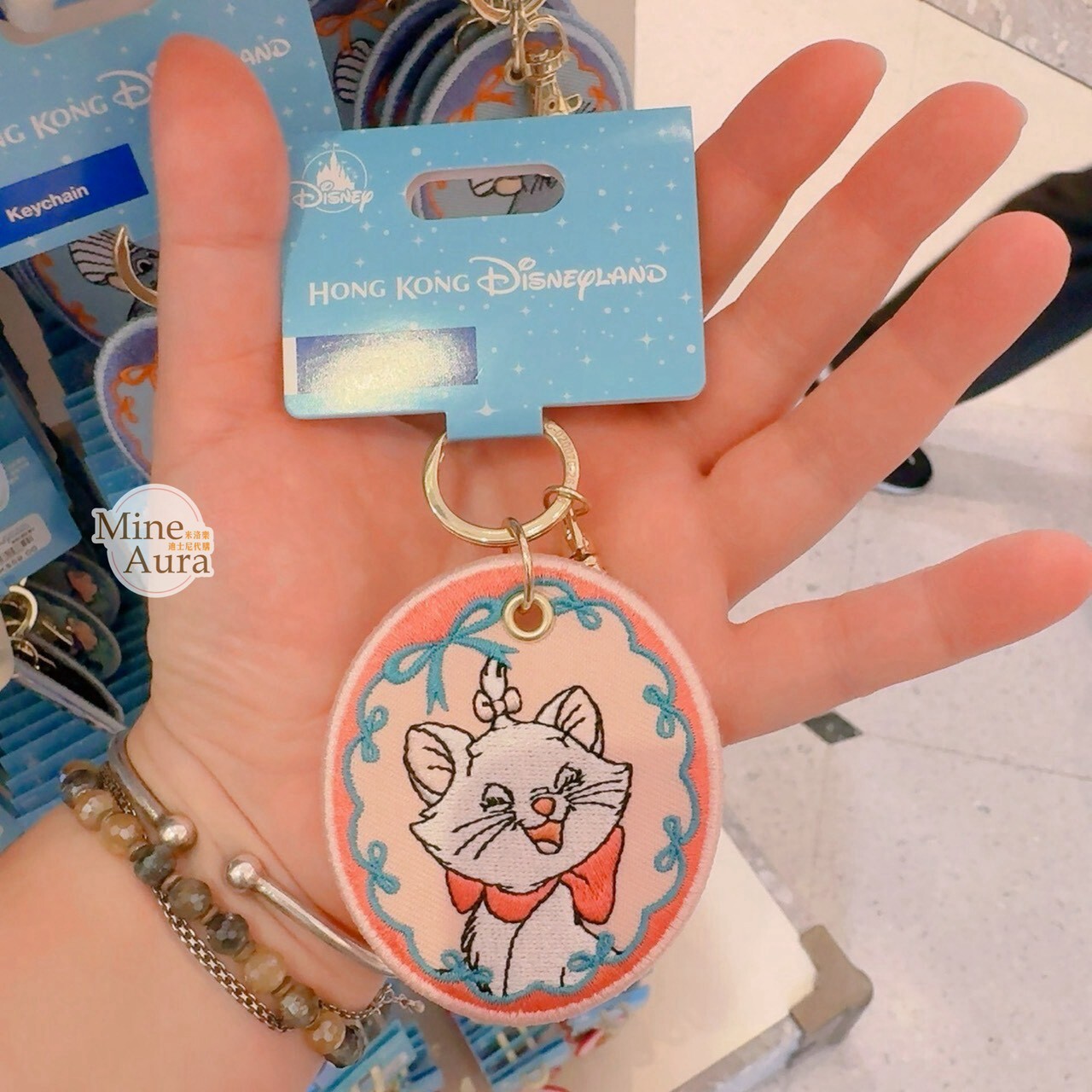 刺繡系列 瑪莉貓 Marie 鑰匙圈 吊飾 貓兒歷險記 The Aristocats -香港迪士尼樂園