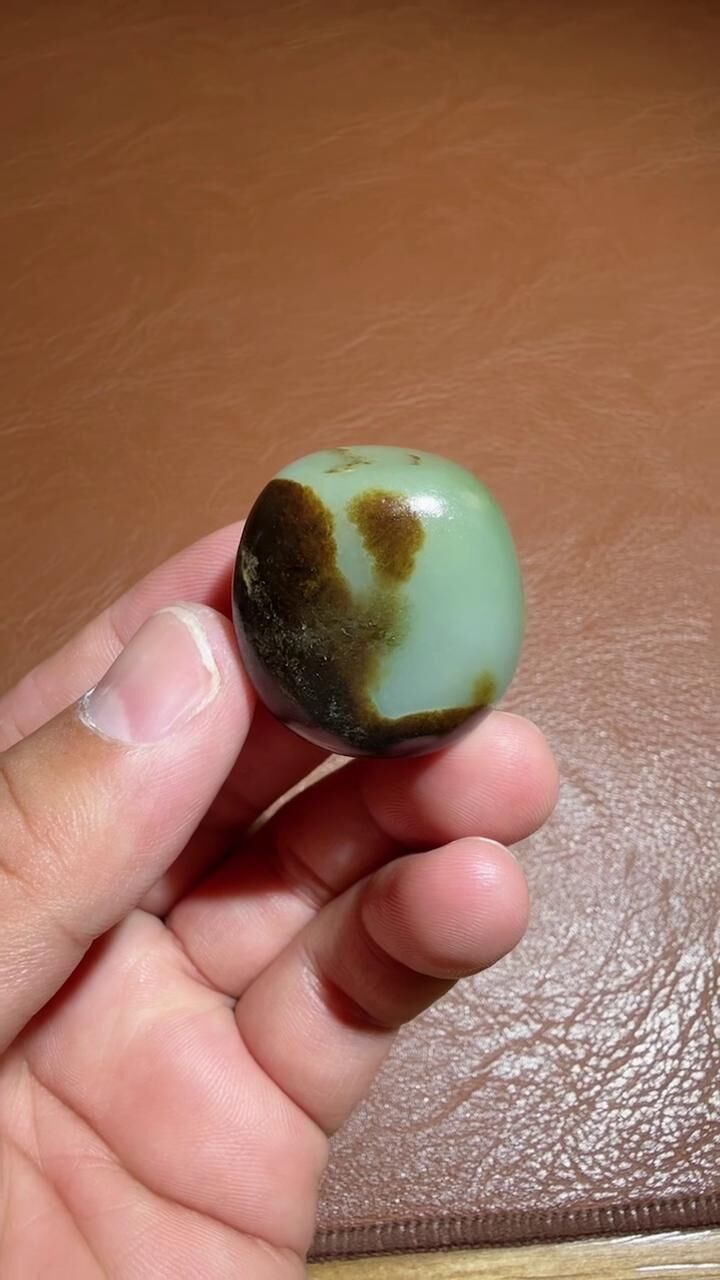 和田玉四色料黑油皮翠青原籽,天然和田玉軟玉