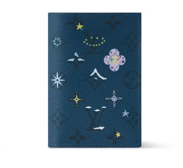 Louis Vuitton Monogram Starry Night Navy Blue Leather Passport Cover Holder深藍色手繪星空皮革護照套