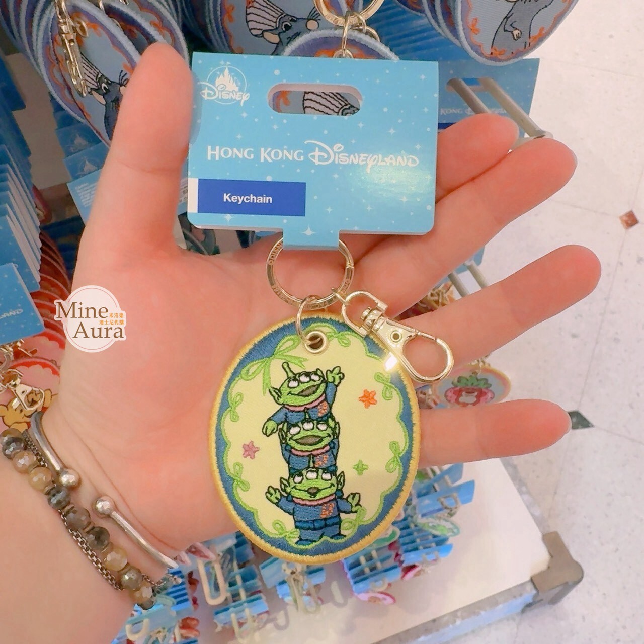 刺繡系列 三眼怪 Alien 鑰匙圈 吊飾 玩具總動員 Toy Story -香港迪士尼樂園