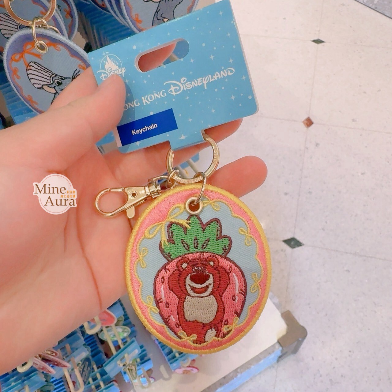 刺繡系列 熊抱哥 Lotso 鑰匙圈 吊飾 玩具總動員 Toy Story -香港迪士尼樂園